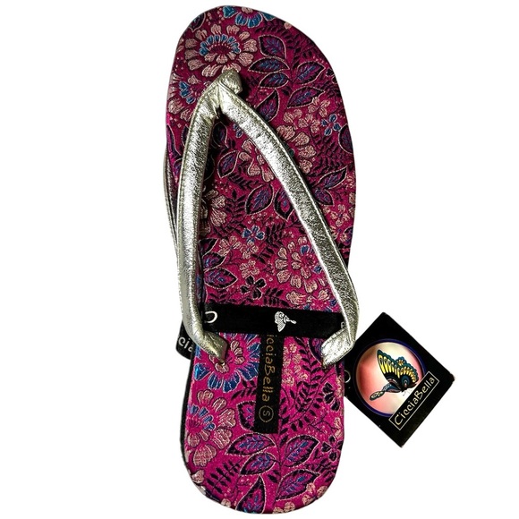 Purple Floral Sandals with Silver Details - Picture 5 of 6